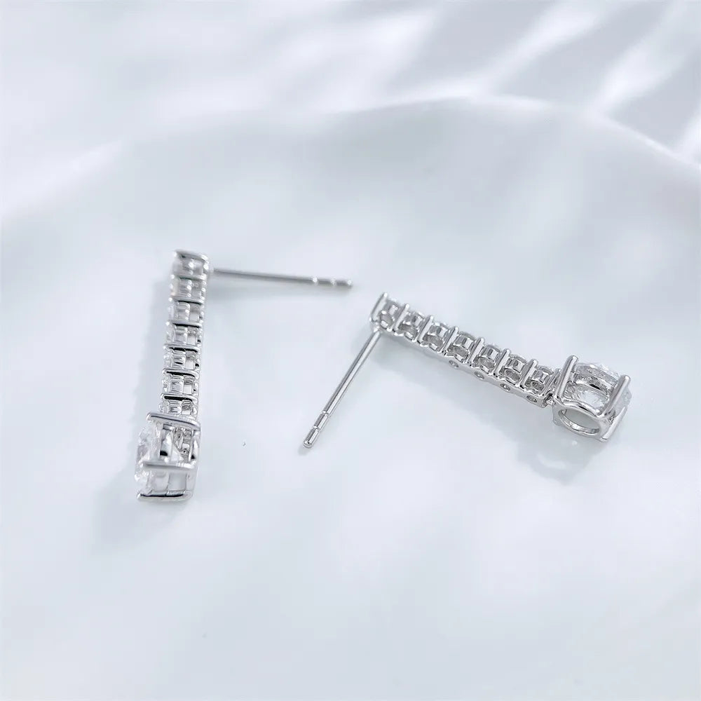 1.03 ctw Round-Cut Lab-Grown Diamond Earrings in 18K White Gold