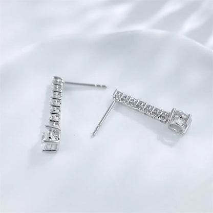 1.03 ctw Round-Cut Lab-Grown Diamond Earrings in 18K White Gold