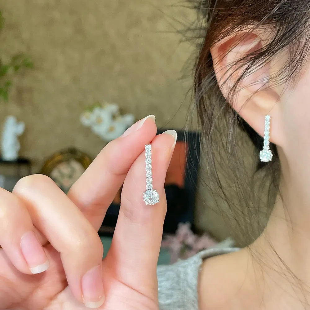 1.03 ctw Round-Cut Lab-Grown Diamond Earrings in 18K White Gold