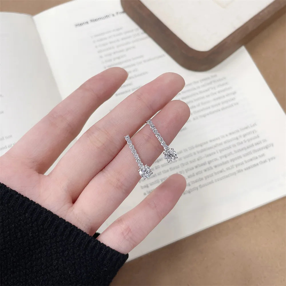 1.03 ctw Round-Cut Lab-Grown Diamond Earrings in 18K White Gold