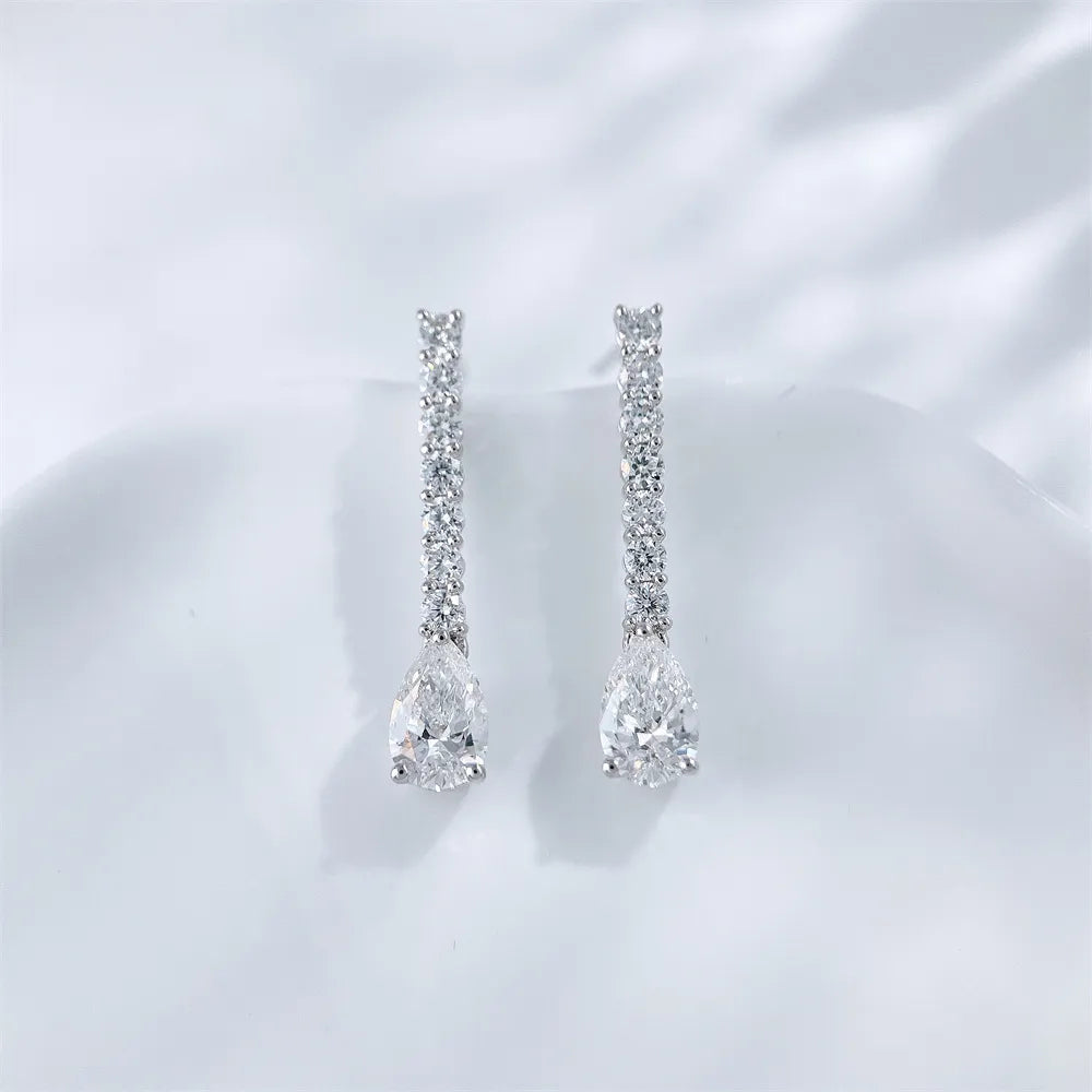 0.93 ctw Pear-Cut Lab-Grown Diamond Stud Earrings in 18K White Gold