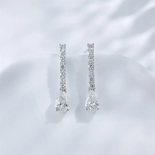 0.93 ctw Pear-Cut Lab-Grown Diamond Stud Earrings in 18K White Gold