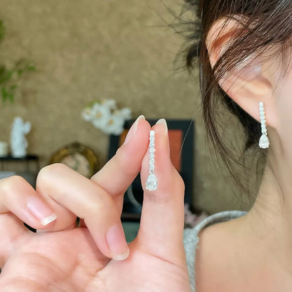 0.93 ctw Pear-Cut Lab-Grown Diamond Stud Earrings in 18K White Gold