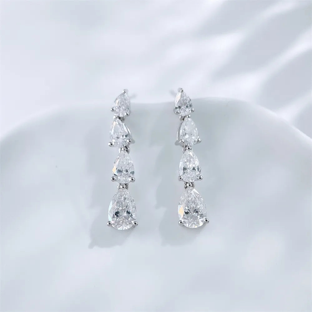 0.99 ctw Pear-Cut Lab-Grown Diamond Stud Earrings in 18K White Gold