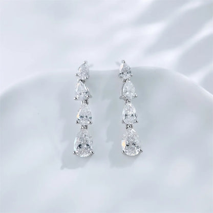 0.99 ctw Pear-Cut Lab-Grown Diamond Stud Earrings in 18K White Gold
