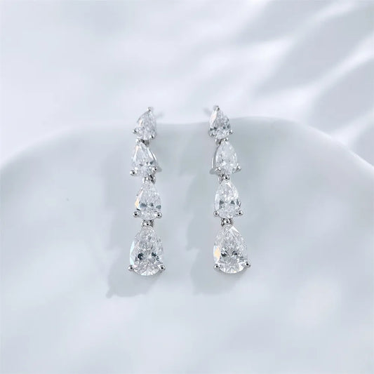 0.99 ctw Pear-Cut Lab-Grown Diamond Stud Earrings in 18K White Gold