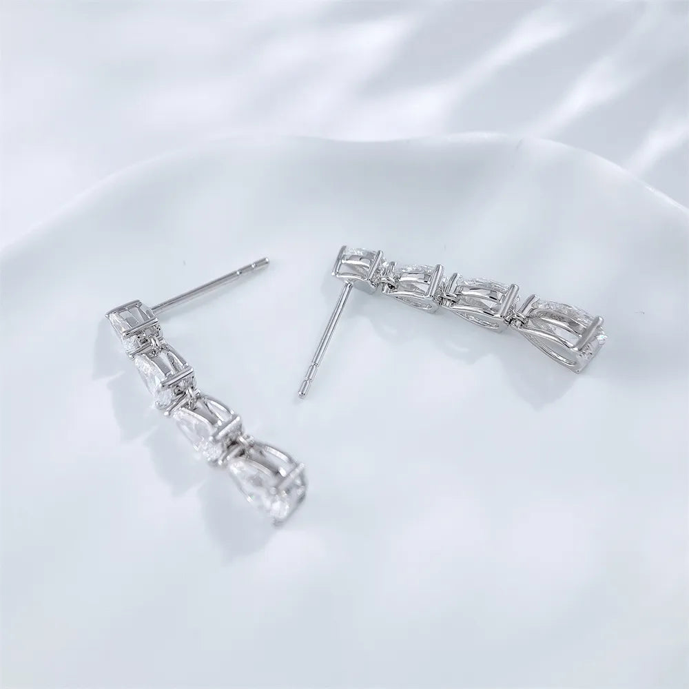 0.99 ctw Pear-Cut Lab-Grown Diamond Stud Earrings in 18K White Gold