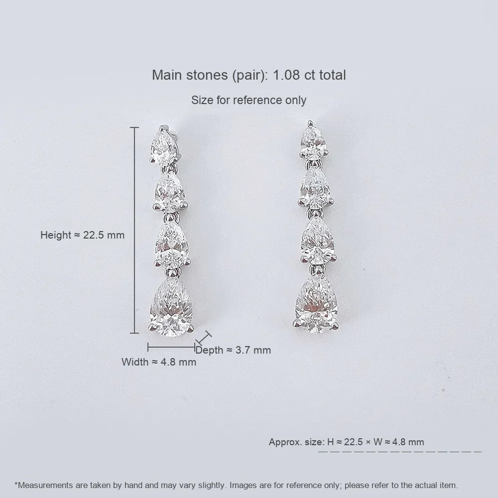 0.99 ctw Pear-Cut Lab-Grown Diamond Stud Earrings in 18K White Gold