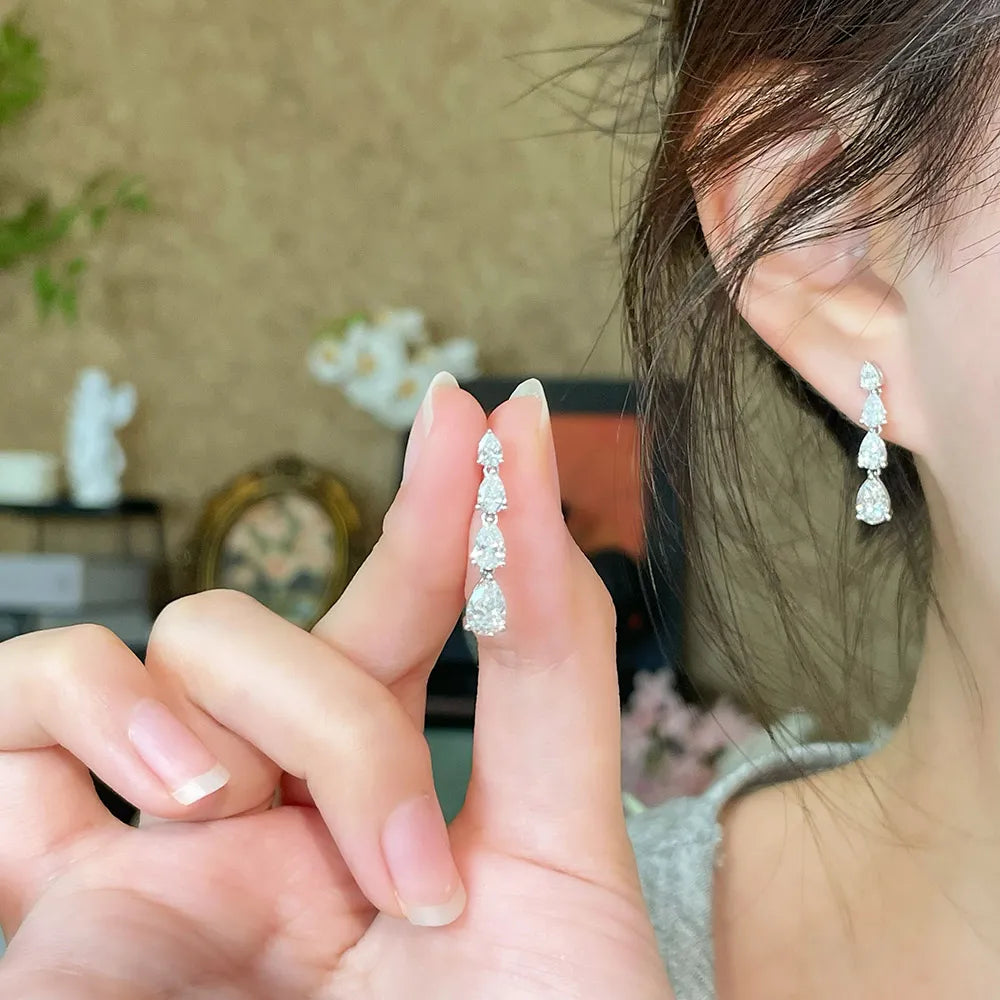 0.99 ctw Pear-Cut Lab-Grown Diamond Stud Earrings in 18K White Gold