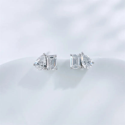 0.76 ctw Mixed-Cut Lab-Grown Diamond Earrings in 18K White Gold