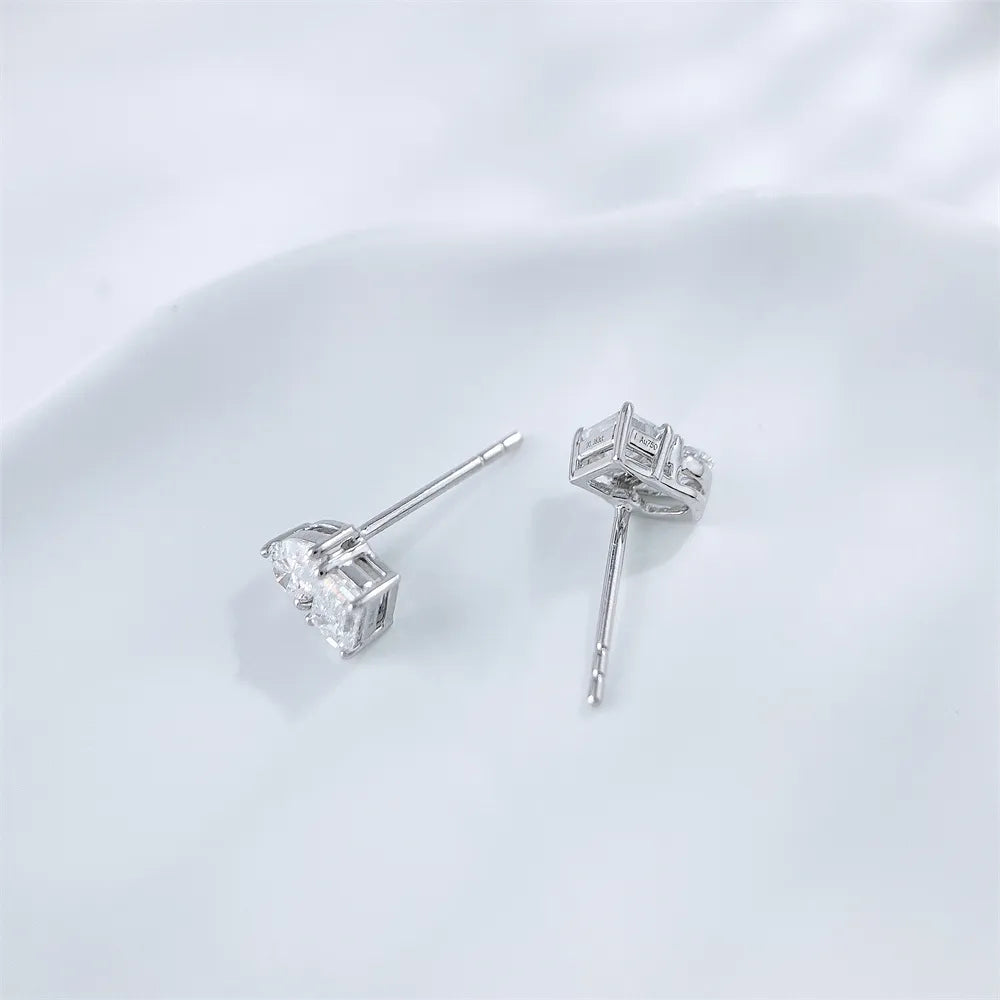 0.76 ctw Mixed-Cut Lab-Grown Diamond Earrings in 18K White Gold