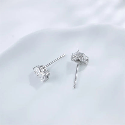 0.76 ctw Mixed-Cut Lab-Grown Diamond Earrings in 18K White Gold
