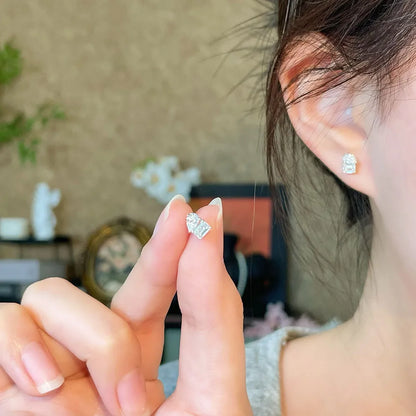 0.76 ctw Mixed-Cut Lab-Grown Diamond Earrings in 18K White Gold