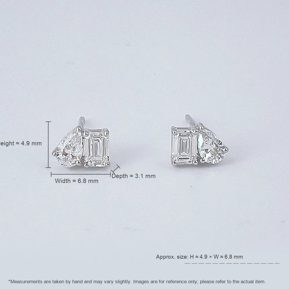 0.76 ctw Mixed-Cut Lab-Grown Diamond Earrings in 18K White Gold