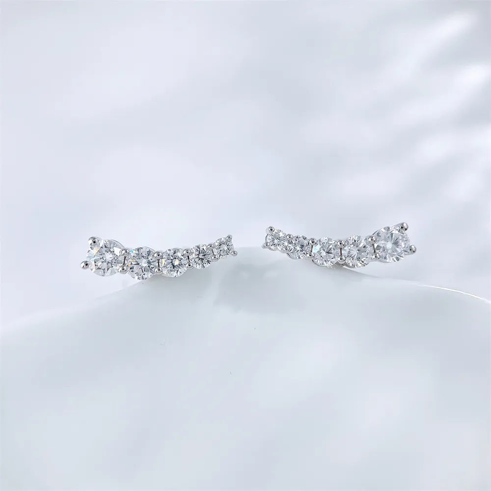 1.14 ctw Celestial Round-Cut Lab-Grown Diamond Earrings in 18K White Gold