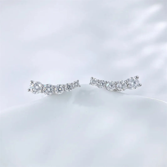 1.14 ctw Celestial Round-Cut Lab-Grown Diamond Earrings in 18K White Gold