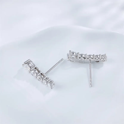 1.14 ctw Celestial Round-Cut Lab-Grown Diamond Earrings in 18K White Gold