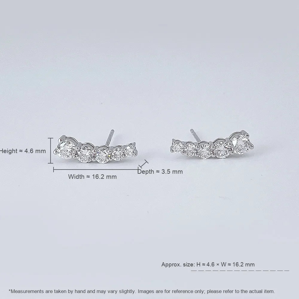1.14 ctw Celestial Round-Cut Lab-Grown Diamond Earrings in 18K White Gold