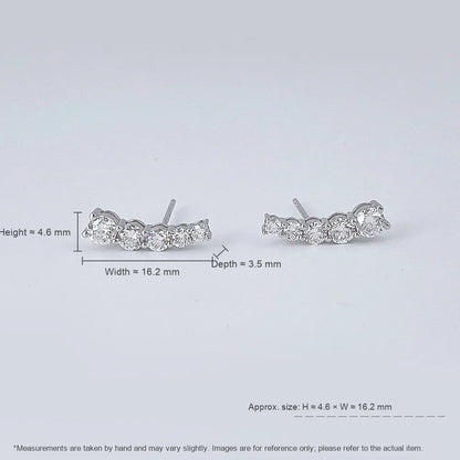 1.14 ctw Celestial Round-Cut Lab-Grown Diamond Earrings in 18K White Gold