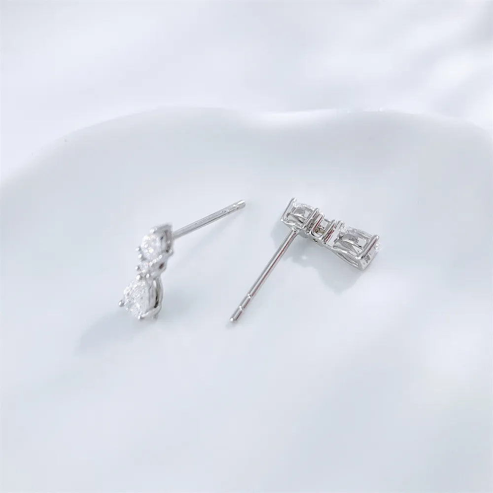 0.38 ctw Minimalist Pear-Cut Lab-Grown Diamond Drop Earrings in 18K White Gold
