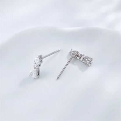 0.38 ctw Minimalist Pear-Cut Lab-Grown Diamond Drop Earrings in 18K White Gold