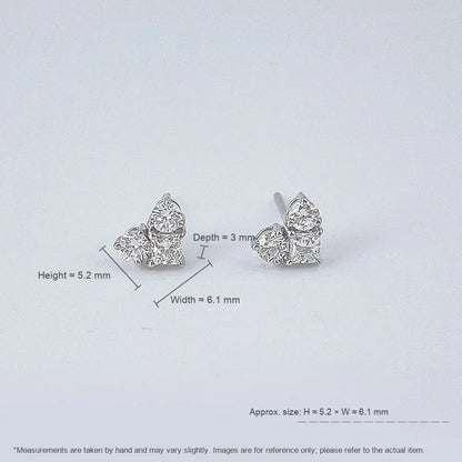 0.47 ctw Three-Stone Heart-Cut Lab-Grown Diamond Earrings in 18K White Gold