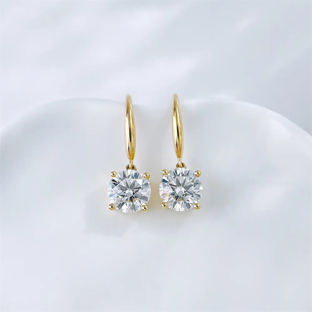 1.03 ctw Classic Four-Prong Round-Cut Lab-Grown Diamond Earrings in 18K Yellow Gold