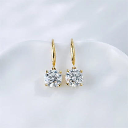 1.03 ctw Classic Four-Prong Round-Cut Lab-Grown Diamond Earrings in 18K Yellow Gold