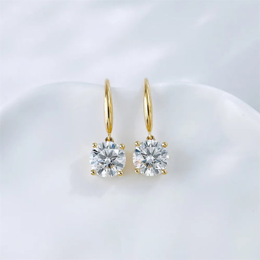 1.03 ctw Classic Four-Prong Round-Cut Lab-Grown Diamond Earrings in 18K Yellow Gold