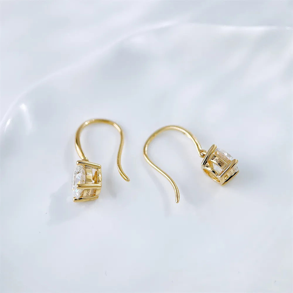 1.03 ctw Classic Four-Prong Round-Cut Lab-Grown Diamond Earrings in 18K Yellow Gold