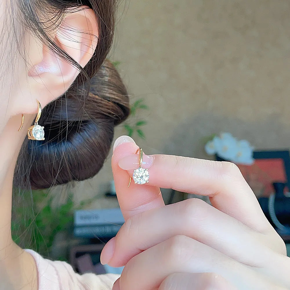 1.03 ctw Classic Four-Prong Round-Cut Lab-Grown Diamond Earrings in 18K Yellow Gold