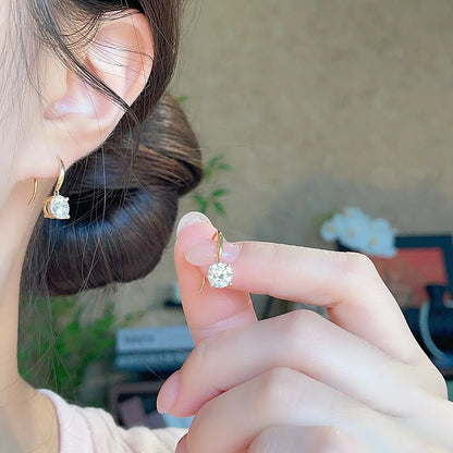 1.03 ctw Classic Four-Prong Round-Cut Lab-Grown Diamond Earrings in 18K Yellow Gold