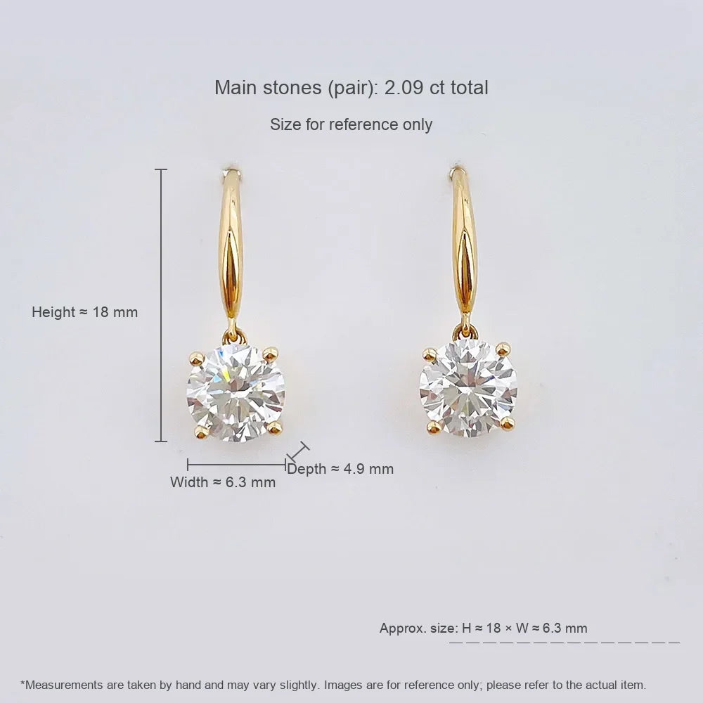 1.03 ctw Classic Four-Prong Round-Cut Lab-Grown Diamond Earrings in 18K Yellow Gold