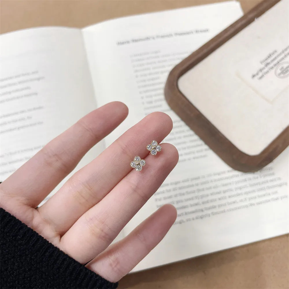 0.36 ctw Floral Round-Cut Lab-Grown Diamond Earrings in 18K Yellow Gold