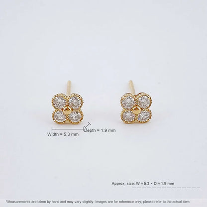 0.36 ctw Floral Round-Cut Lab-Grown Diamond Earrings in 18K Yellow Gold