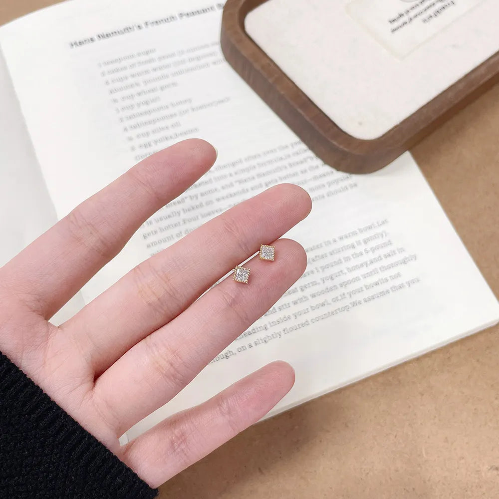 0.34 ctw Minimalist Princess-Cut Lab-Grown Diamond Stud Earrings in 18K Yellow Gold