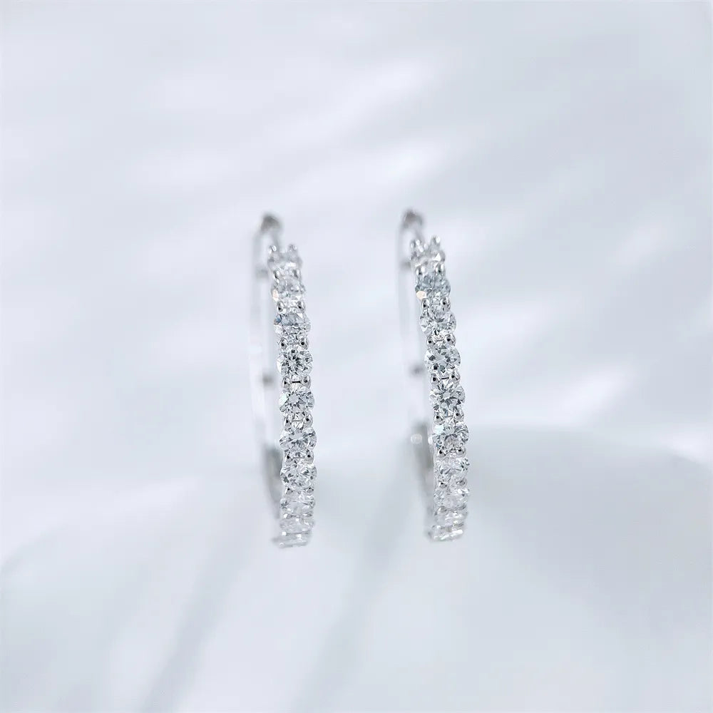 1.08 ctw Statement Round-Cut Lab-Grown Diamond Earrings in 18K White Gold