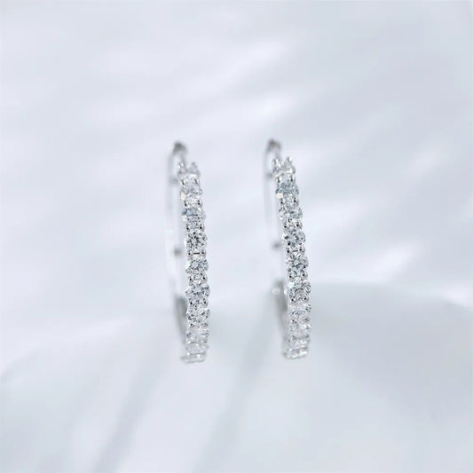 1.08 ctw Statement Round-Cut Lab-Grown Diamond Earrings in 18K White Gold