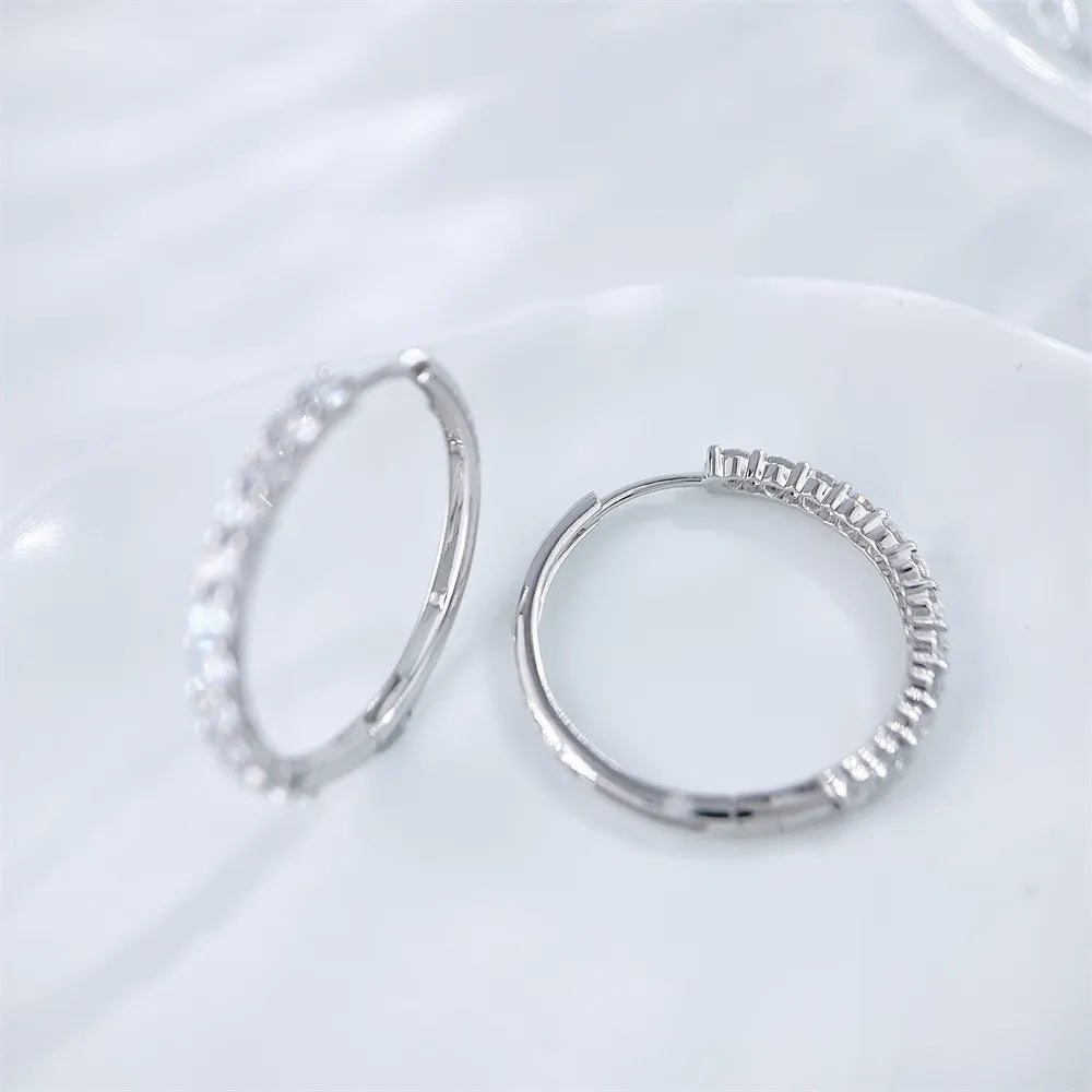 1.08 ctw Statement Round-Cut Lab-Grown Diamond Earrings in 18K White Gold