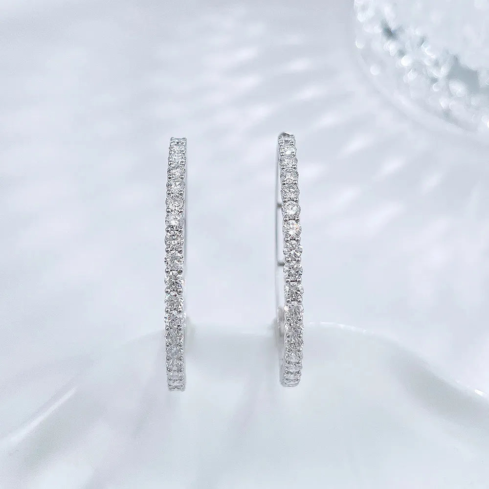 1.85 ctw Statement Round-Cut Lab-Grown Diamond Earrings in 18K White Gold