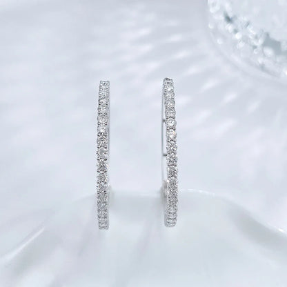 1.85 ctw Statement Round-Cut Lab-Grown Diamond Earrings in 18K White Gold
