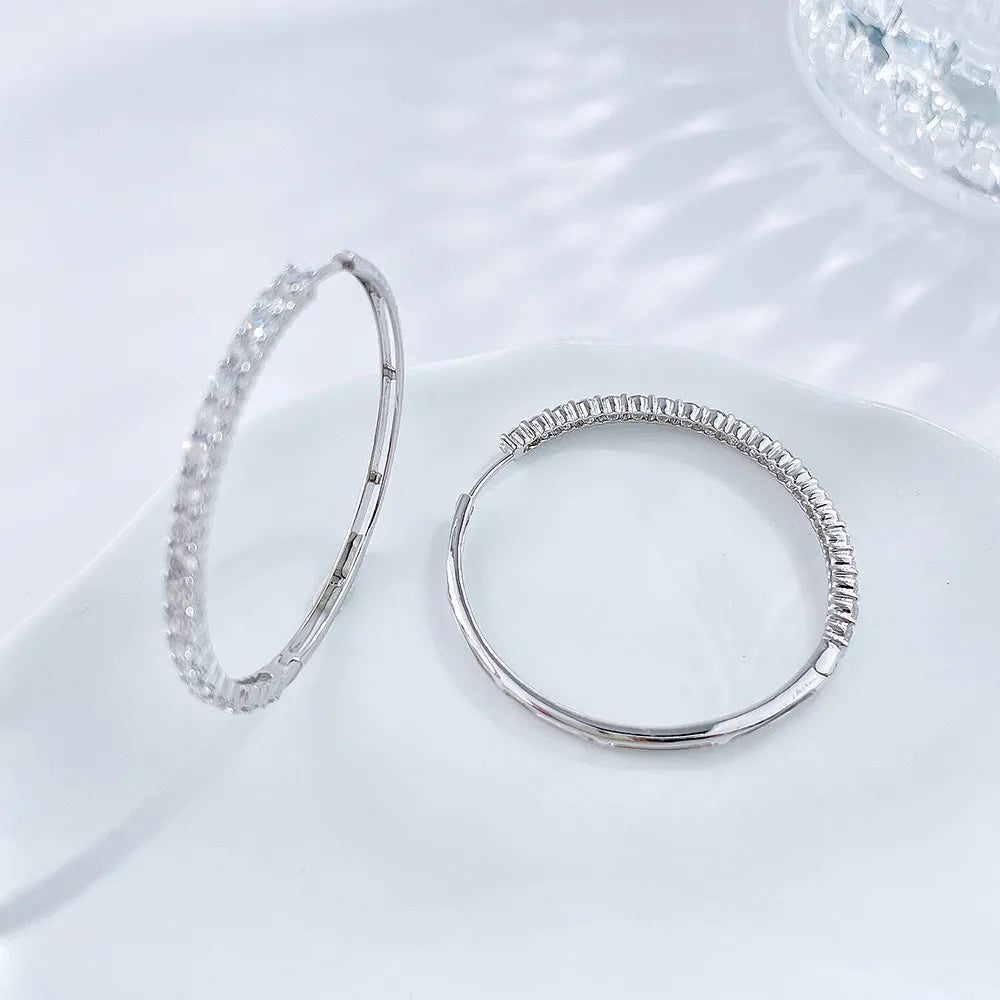 1.85 ctw Statement Round-Cut Lab-Grown Diamond Earrings in 18K White Gold