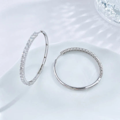 1.85 ctw Statement Round-Cut Lab-Grown Diamond Earrings in 18K White Gold
