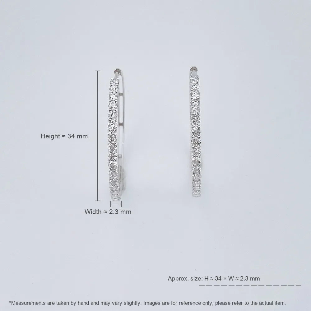 1.85 ctw Statement Round-Cut Lab-Grown Diamond Earrings in 18K White Gold