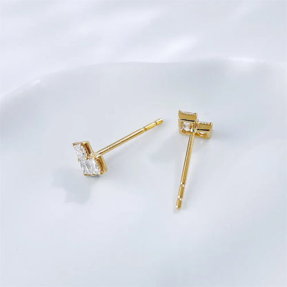 0.31 ctw Heart Three-Stone Mixed-Cut Lab-Grown Diamond Earrings in 18K Yellow Gold