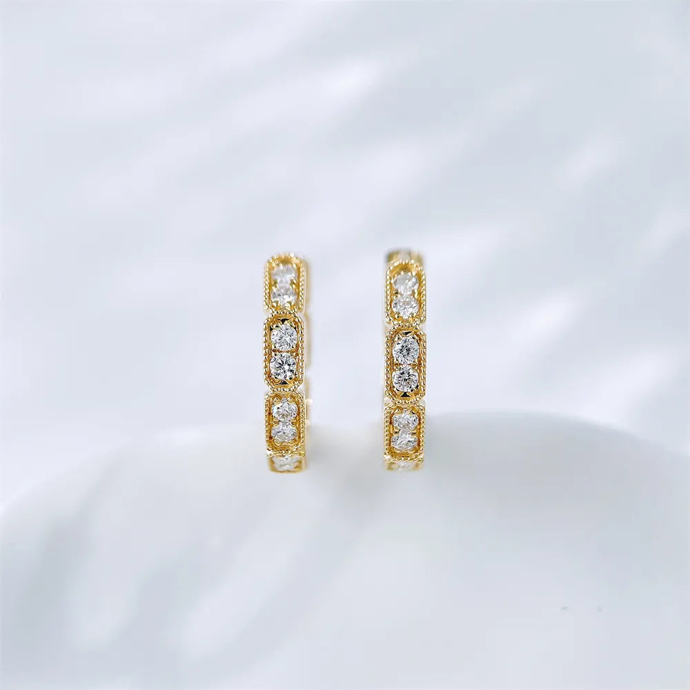 0.34 ctw Round-Cut Lab-Grown Diamond Earrings in 18K Yellow Gold