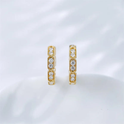 0.34 ctw Round-Cut Lab-Grown Diamond Earrings in 18K Yellow Gold