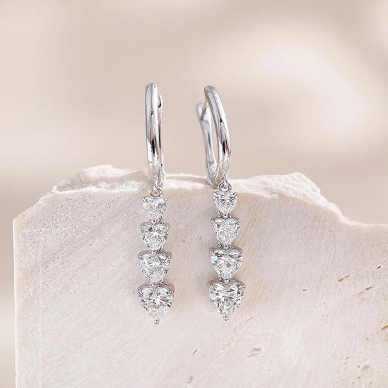 1.6 ctw Celestial Mixed-Cut Lab-Grown Diamond Earrings in 18K White Gold