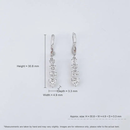 0.63 ctw Celestial Mixed-Cut Lab-Grown Diamond Earrings in 18K White Gold