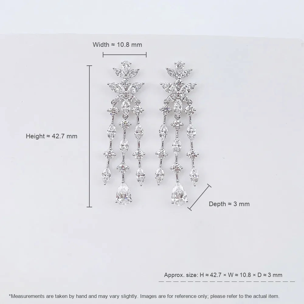 1.11 ctw Heart Mixed-Cut Lab-Grown Diamond Drop Earrings in 18K White Gold
